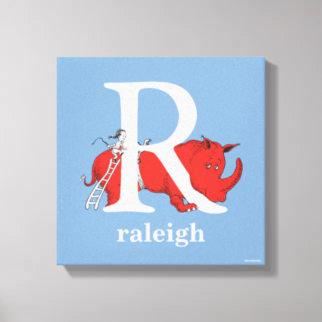 Dr. Seuss's ABC: Letter R - White | Add Your Name Canvas Print | Zazzle