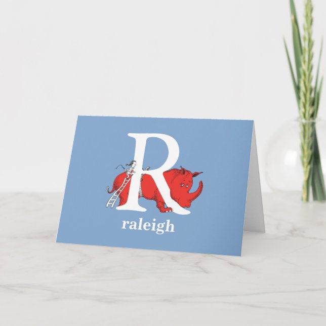 Dr. Seuss's ABC: Letter R - White | Add Your Name Card (Front)