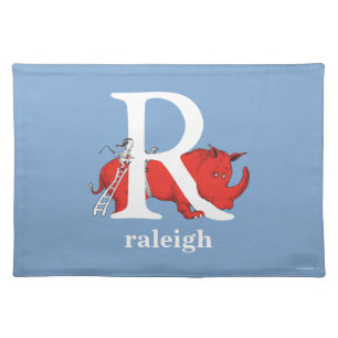 Dr. Seuss's ABC: Letter R - White   Add Your Name Cloth Placemat