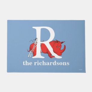 Dr. Seuss's ABC: Letter R - White Add Your Name Doormat