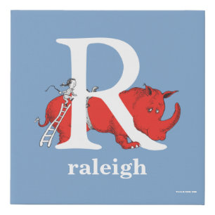 Dr. Seuss's ABC: Letter R - White Add Your Name Faux Canvas Print