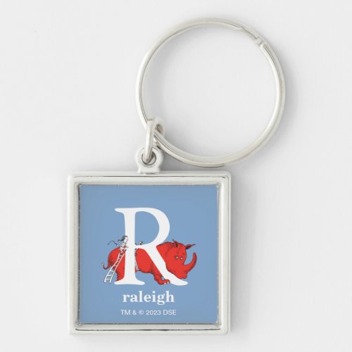 Dr Seusss ABC Letter R _ White  Add Your Name Keychain