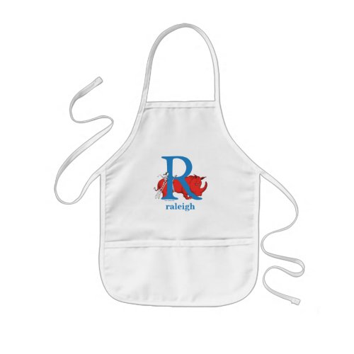 Dr Seusss ABC Letter R _ White  Add Your Name Kids Apron