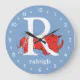 Dr. Seuss's ABC: Letter R - White | Add Your Name Large Clock | Zazzle