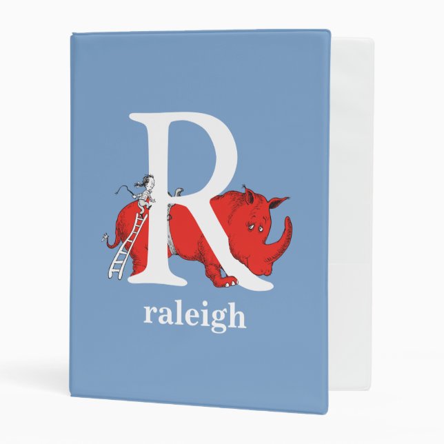 Dr. Seuss's ABC: Letter R - White | Add Your Name Mini Binder (Front/Inside)