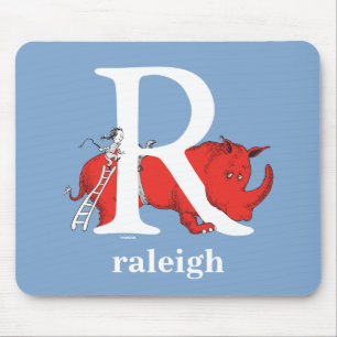 Dr. Seuss's ABC: Letter R - White Add Your Name Mouse Pad