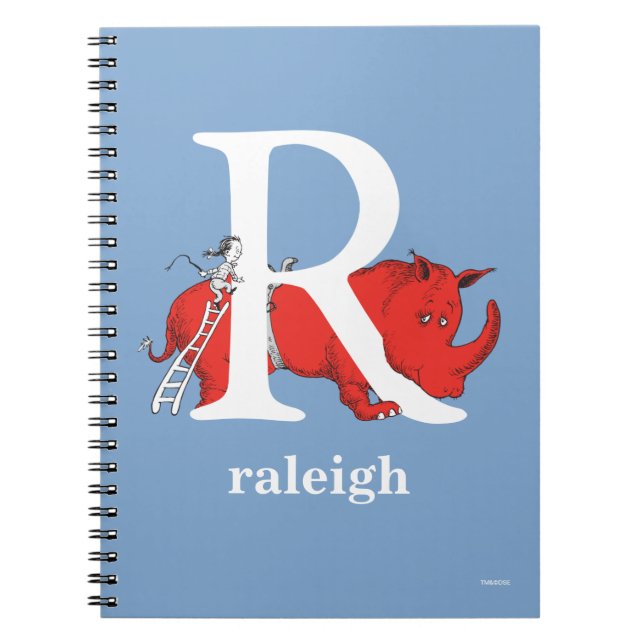 Dr. Seuss's ABC: Letter R - White | Add Your Name Notebook (Front)