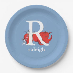 Dr. Seuss's ABC: Letter R - White Add Your Name Paper Plates