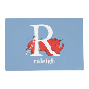 Dr. Seuss's ABC: Letter R - White   Add Your Name Placemat