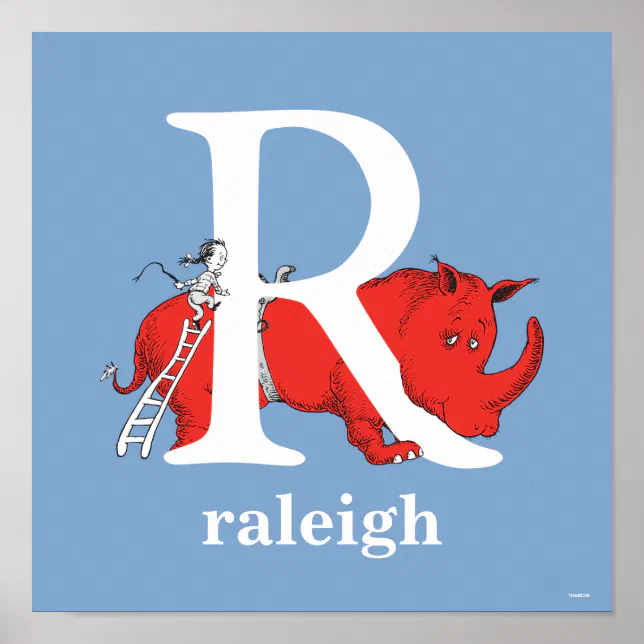 Dr. Seuss's ABC: Letter R - White | Add Your Name Poster | Zazzle
