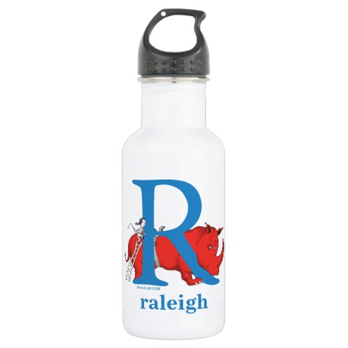 Dr Seusss ABC Letter R _ White  Add Your Name Stainless Steel Water Bottle