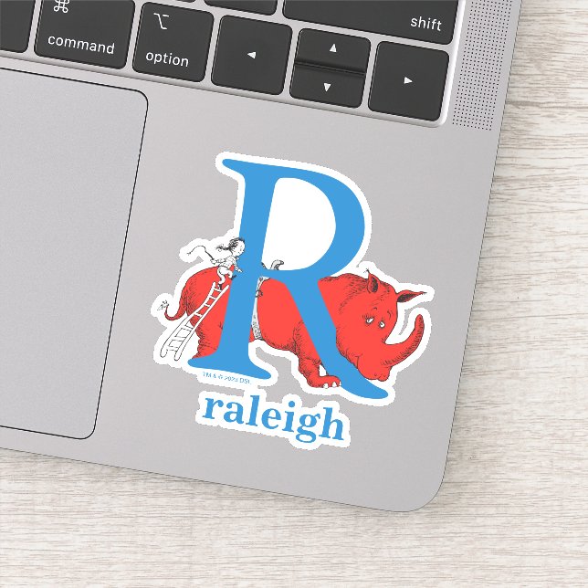 Dr. Seuss's ABC: Letter R - White | Add Your Name Sticker (Detail)