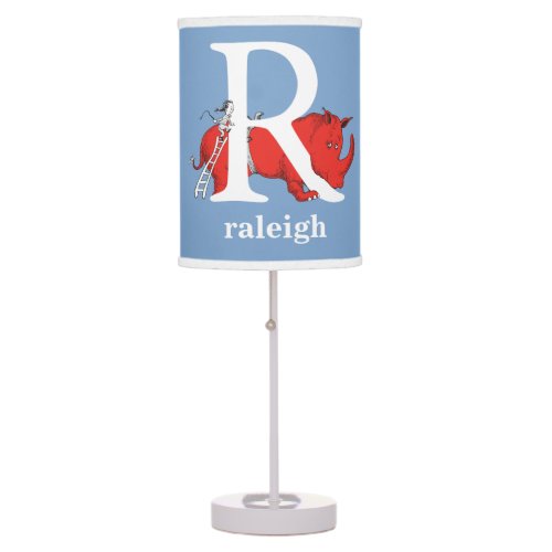 Dr Seusss ABC Letter R _ White  Add Your Name Table Lamp