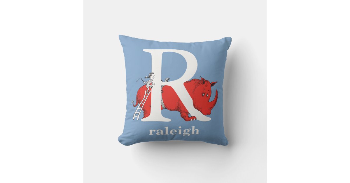 Dr. Seuss's ABC: Letter R - White | Add Your Name Throw Pillow | Zazzle