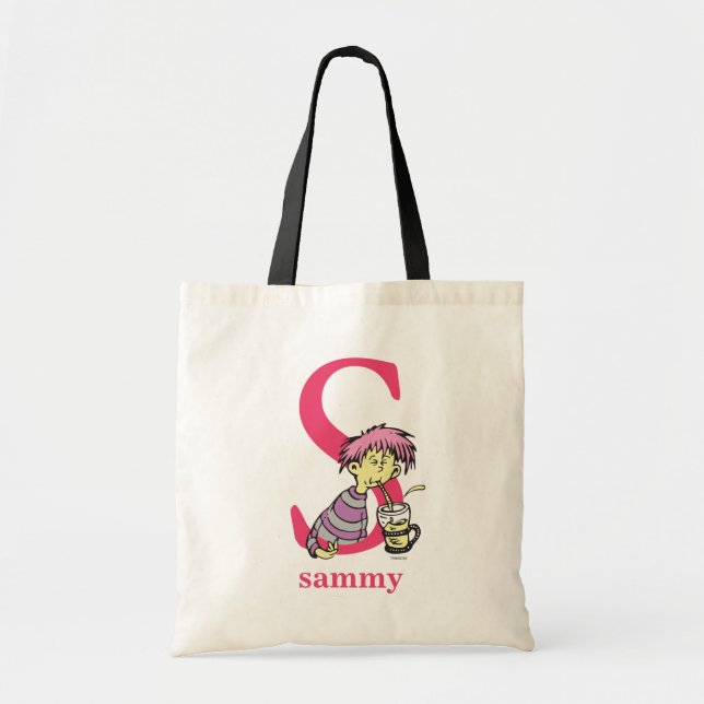 Dr. Seuss's ABC: Letter S - Pink | Add Your Name Tote Bag (Front)