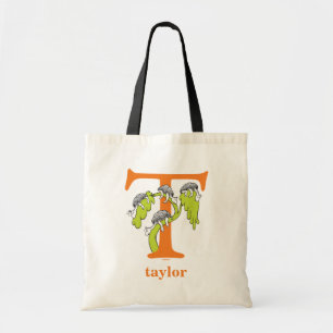 Dr. Seuss's ABC: Letter T - Orange Add Your Name Tote Bag