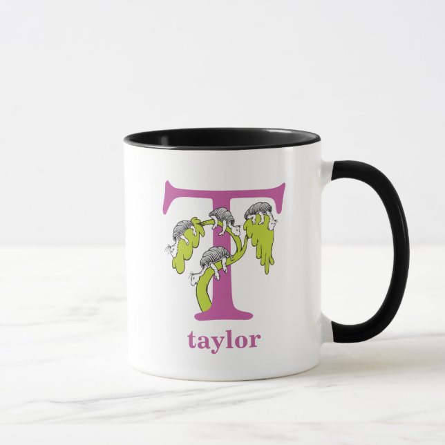 Dr. Seuss's ABC: Letter T - Purple | Add Your Name Mug (Right)