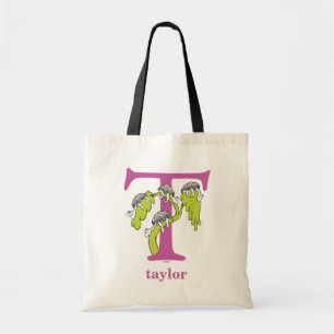 Dr. Seuss's ABC: Letter T - Purple Add Your Name Tote Bag