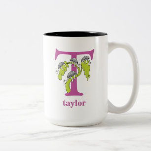 Dr. Seuss's ABC: Letter T - Purple Add Your Name Two-Tone Coffee Mug