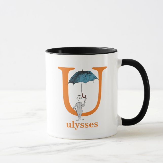 Dr. Seuss's ABC: Letter U - Orange | Add Your Name Mug (Right)