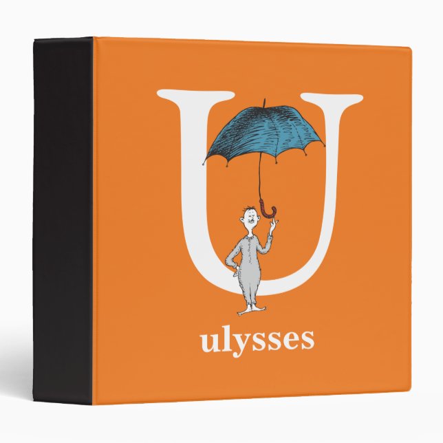 Dr. Seuss's ABC: Letter U - White | Add Your Name 3 Ring Binder (Front/Spine)