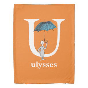 Dr. Seuss's ABC: Letter U - White Add Your Name Duvet Cover