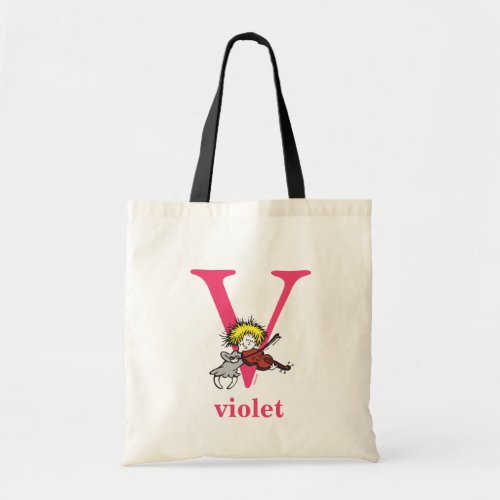 Dr Seusss ABC Letter V _ Pink  Add Your Name Tote Bag