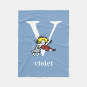 Dr. Seuss's ABC: Letter V - White   Add Your Name Fleece Blanket