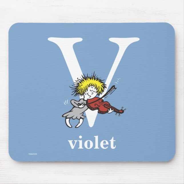 Dr. Seuss's ABC: Letter V - White | Add Your Name Mouse Pad (Front)