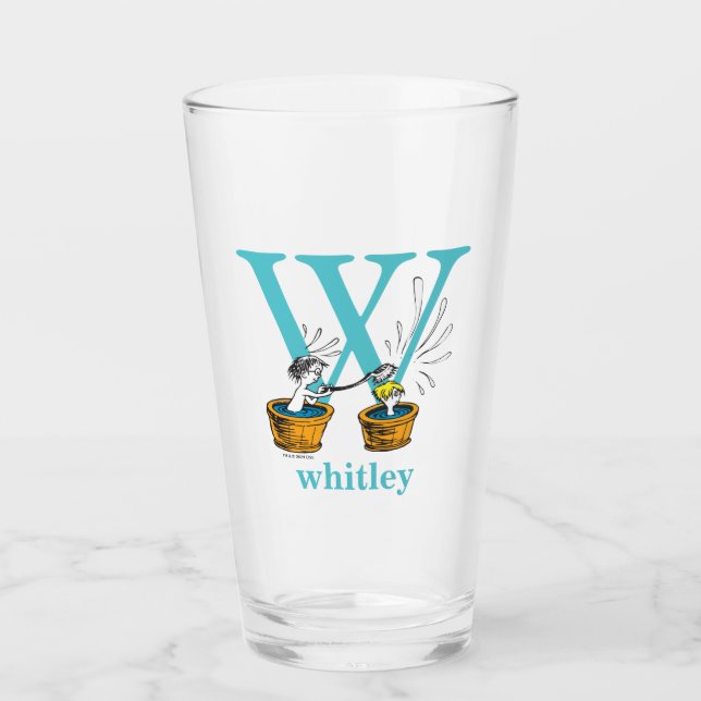 Dr. Seuss's ABC: Letter W - Blue | Add Your Name Glass (Front)