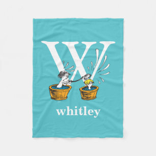 Dr. Seuss's ABC: Letter W - White Add Your Name Fleece Blanket