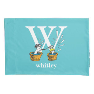 Dr. Seuss's ABC: Letter W - White Add Your Name Pillowcase