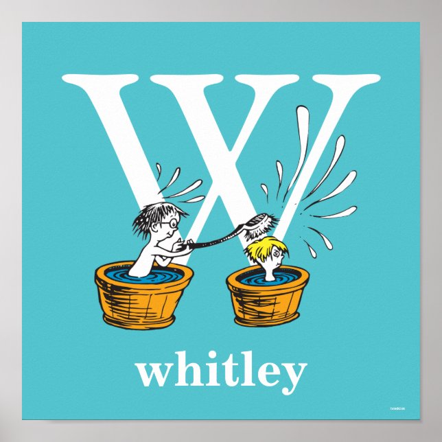 Dr. Seuss's ABC: Letter W - White | Add Your Name Poster (Front)
