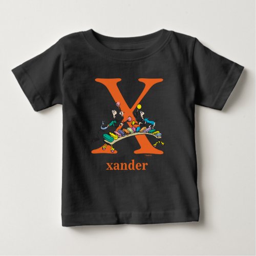 Dr Seusss ABC Letter X _ Orange  Add Your Name Baby T_Shirt