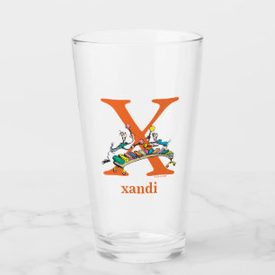 Dr. Seuss's ABC: Letter X - Orange Add Your Name Glass