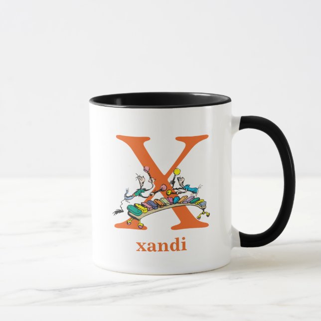 Dr. Seuss's ABC: Letter X - Orange | Add Your Name Mug (Right)