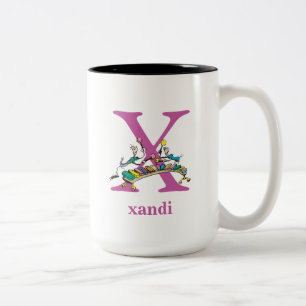 Dr. Seuss's ABC: Letter X - Purple   Add Your Name Two-Tone Coffee Mug