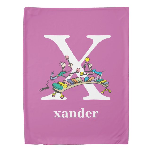 Dr. Seuss's ABC: Letter X - White | Add Your Name Duvet Cover (Front)