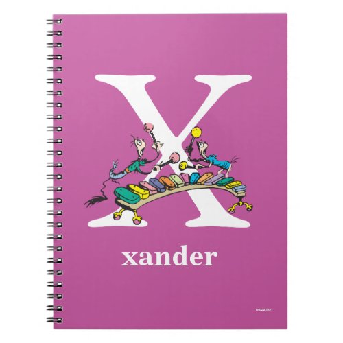 Dr Seusss ABC Letter X _ White  Add Your Name Notebook