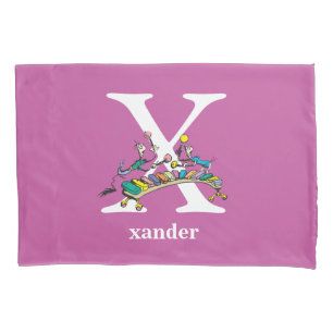 Dr. Seuss's ABC: Letter X - White Add Your Name Pillowcase