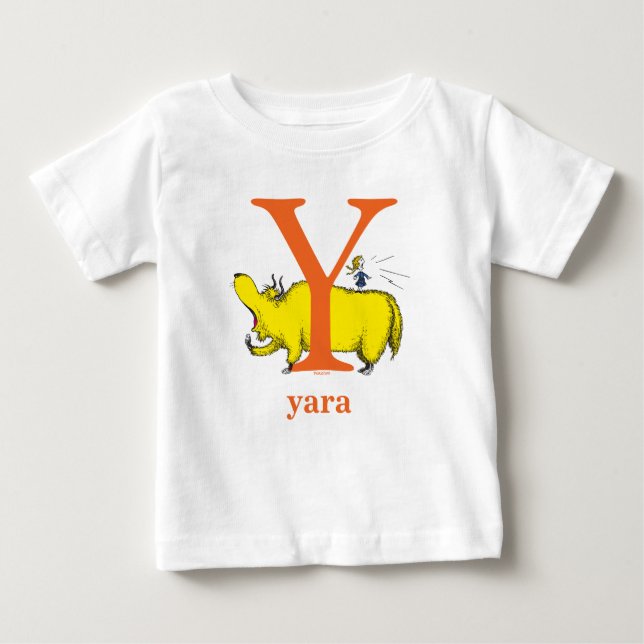 Dr. Seuss's ABC: Letter Y - Orange | Add Your Name Baby T-Shirt (Front)
