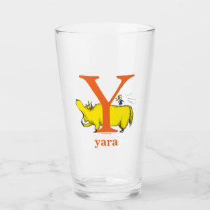 Dr. Seuss's ABC: Letter Y - Orange Add Your Name Glass