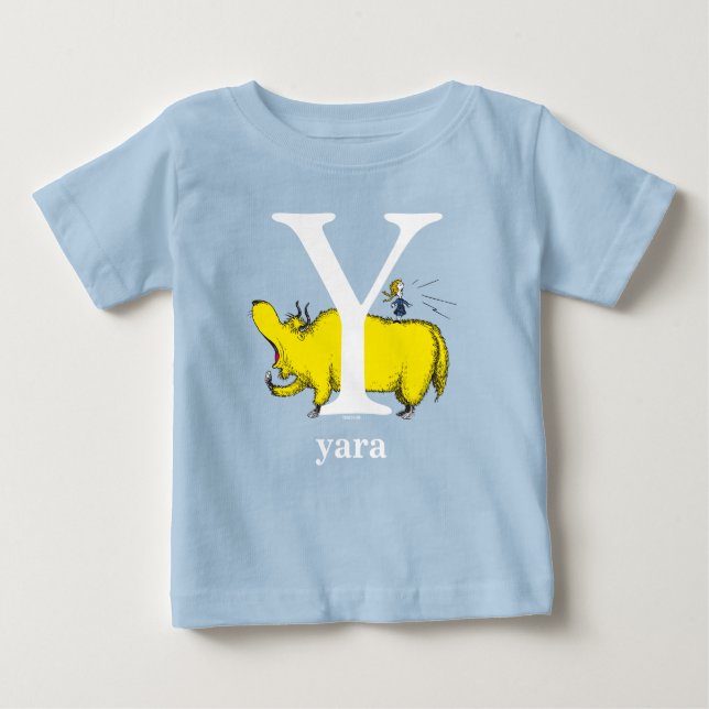Dr. Seuss's ABC: Letter Y - White | Add Your Name Baby T-Shirt (Front)