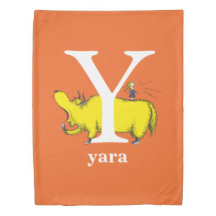 Dr. Seuss's ABC: Letter Y - White Add Your Name Duvet Cover