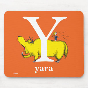 Dr. Seuss's ABC: Letter Y - White Add Your Name Mouse Pad