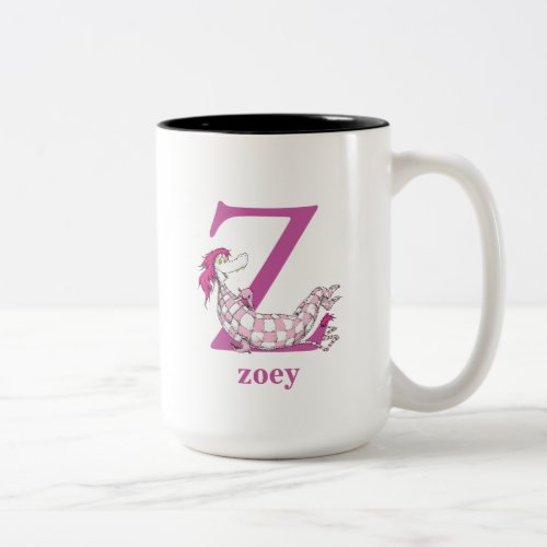 Dr Seusss ABC Letter Z _ Purple  Add Your Name Two_Tone Coffee Mug
