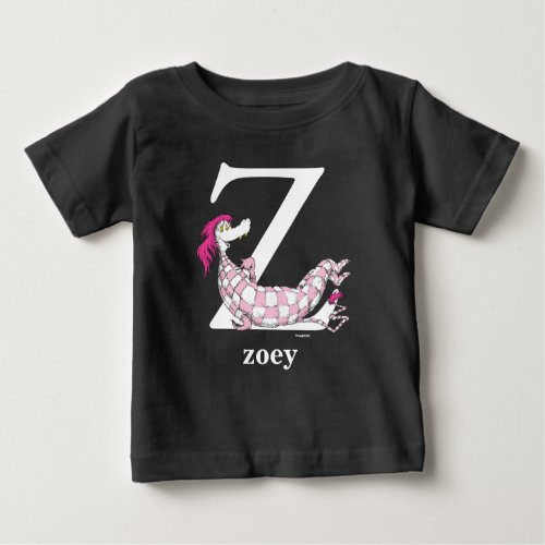 Dr Seusss ABC Letter Z _ White  Add Your Name Baby T_Shirt