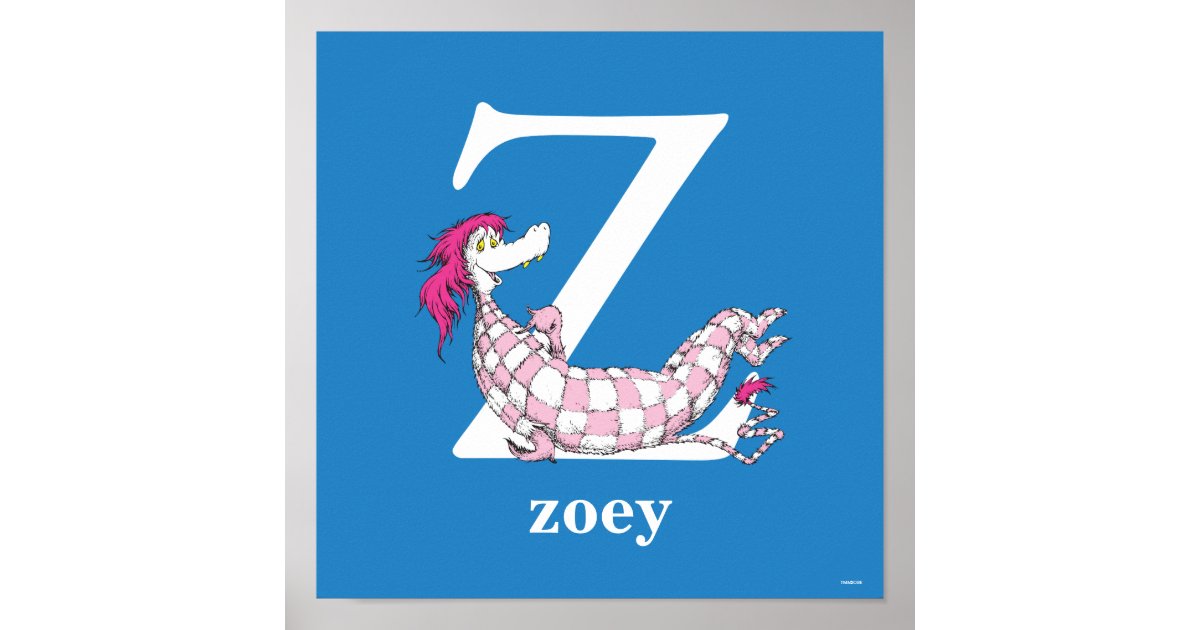 Dr Seuss S Abc Letter Z White Add Your Name Poster Zazzle Com