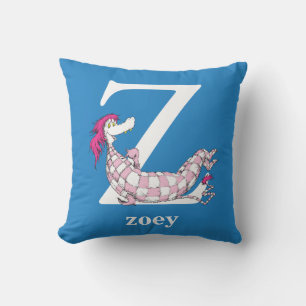 Dr. Seuss's ABC: Letter Z - White Add Your Name Throw Pillow