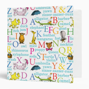 Dr. Seuss's ABC Pattern with Words 3 Ring Binder